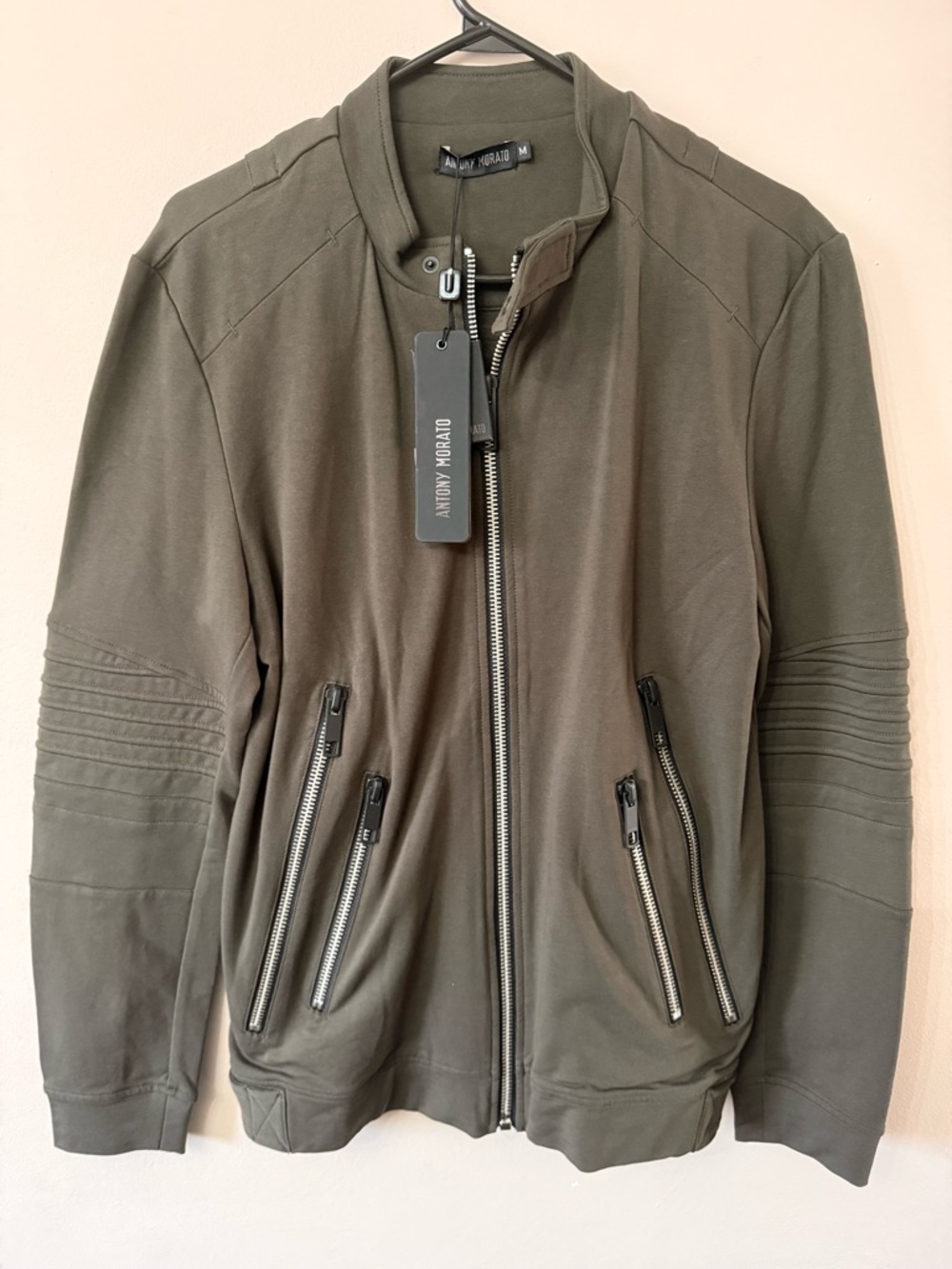 Antony Morato Men's Olive Green Zip-Up Bomber Jacket(brand new)